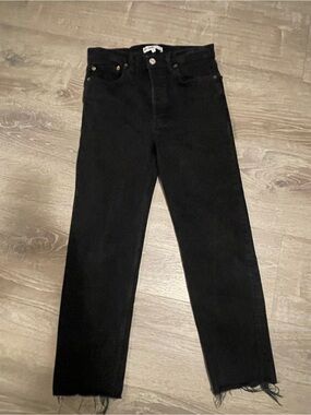 Re/Done Black womens Straight Jeans high waisted size 28never worn